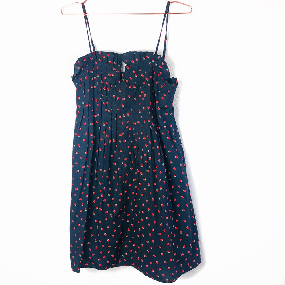 EUC Madewell Navy Strawberry Dress 4